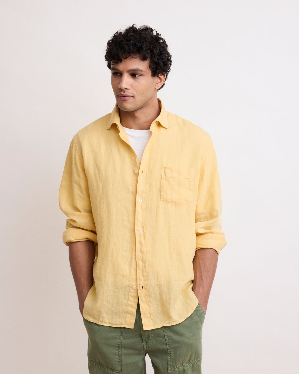 Paul Men's Yellow Linen Shirt - Image 3