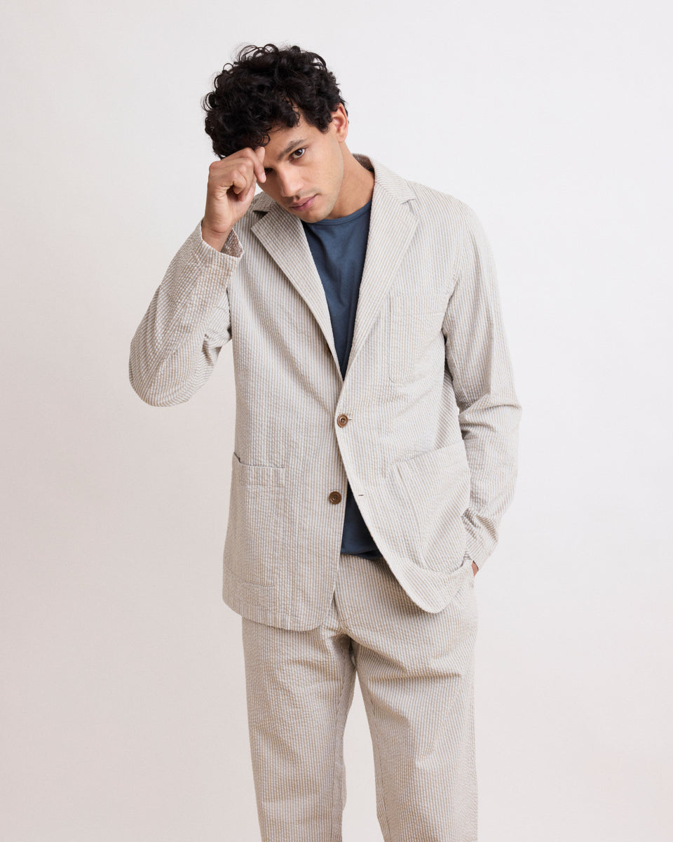 Chaqueta Jobby Seersucker Beige, Hombre - Image alternative