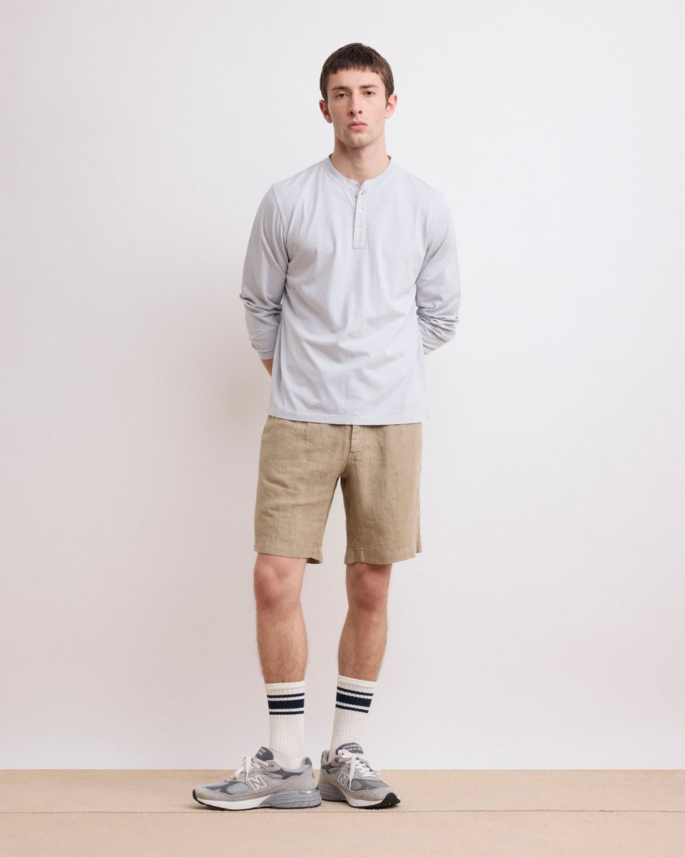 Short Lino Hombre Camiseta Beige - Image principale