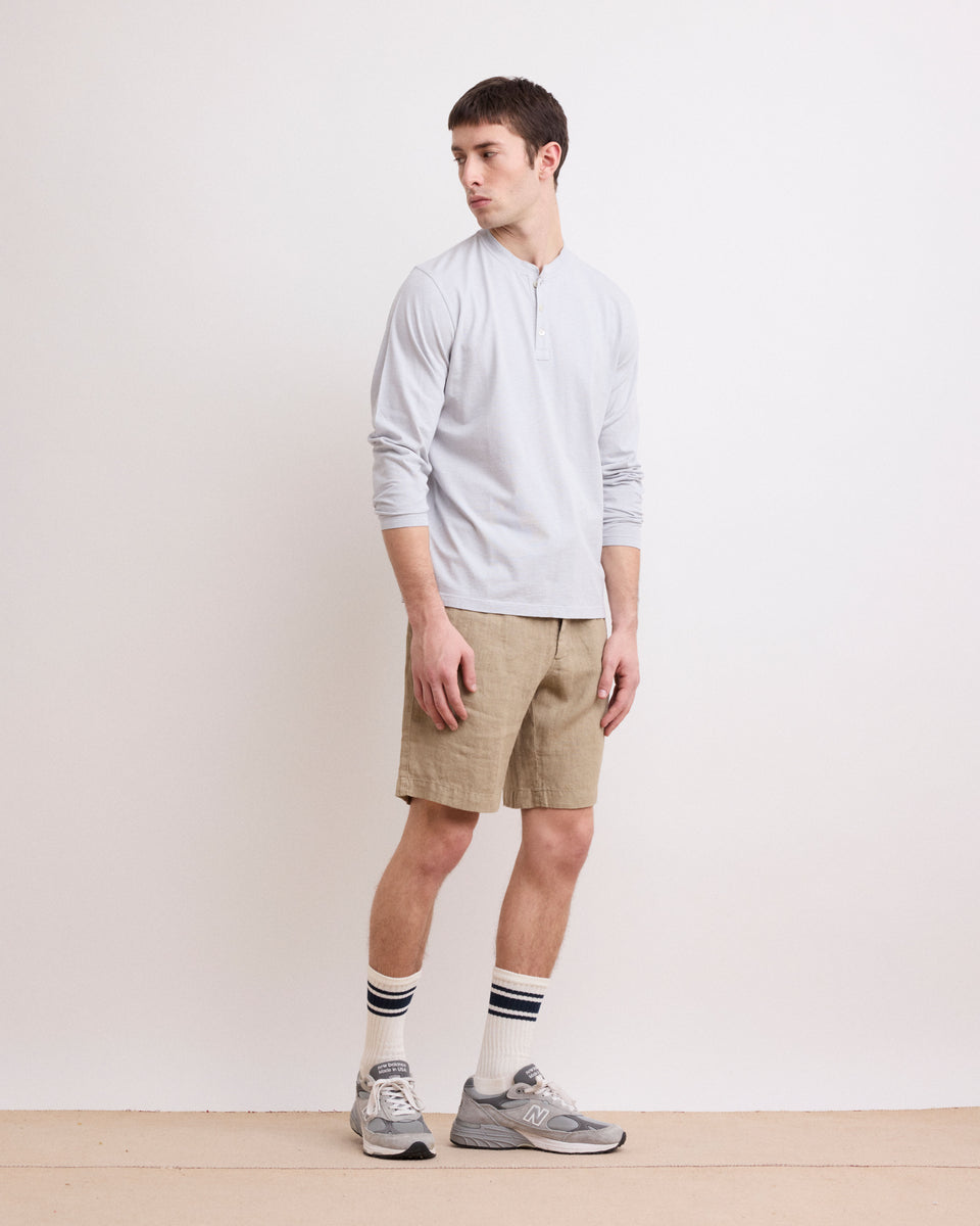 Short Lino Hombre Camiseta Beige - Image alternative