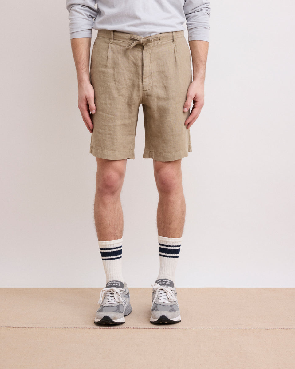 Short Homme en Lin Beige Tank - Image 3