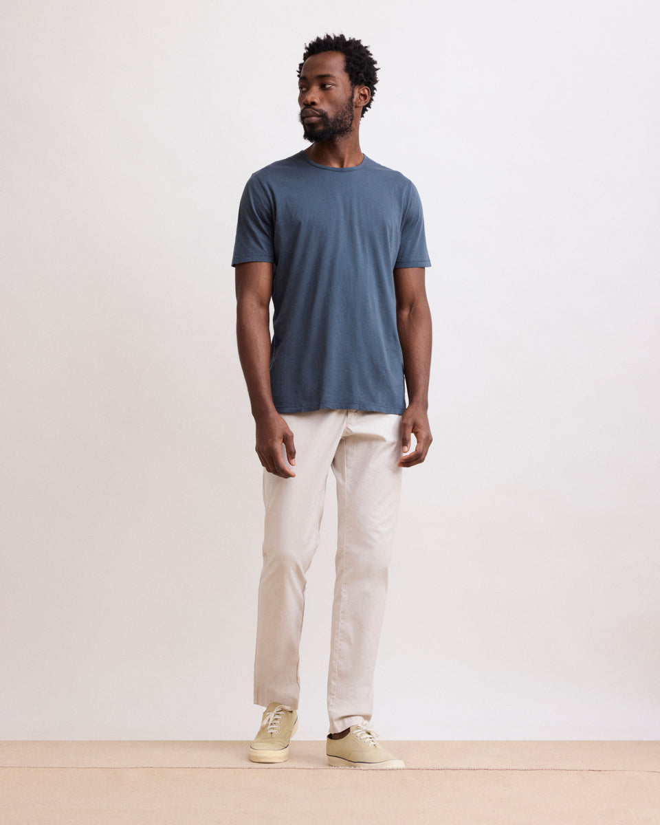 Hose für Herren aus Stretch-Piqué in Ecru Tyron - Image principale