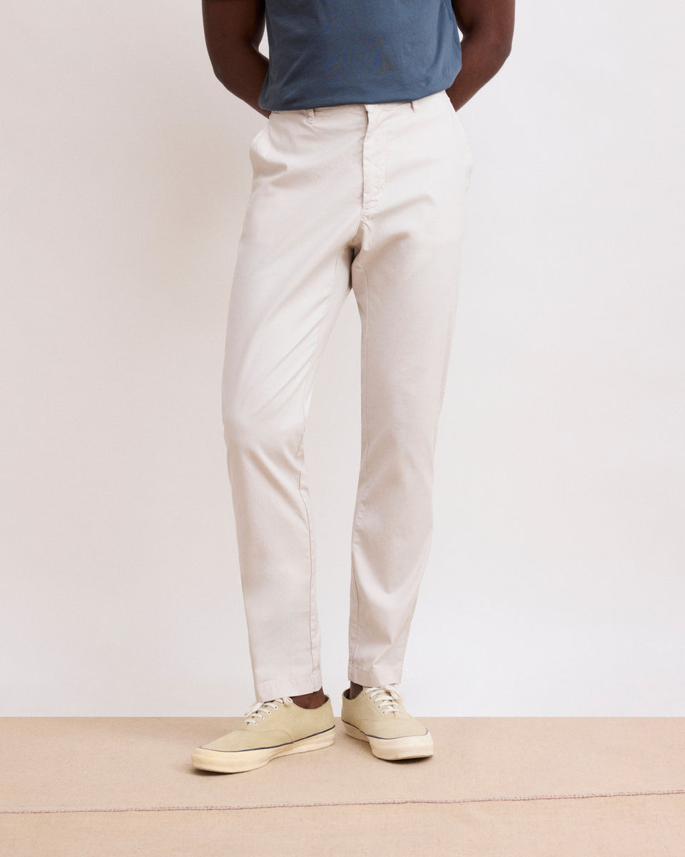 Hose für Herren aus Stretch-Piqué in Ecru Tyron - Image alternative
