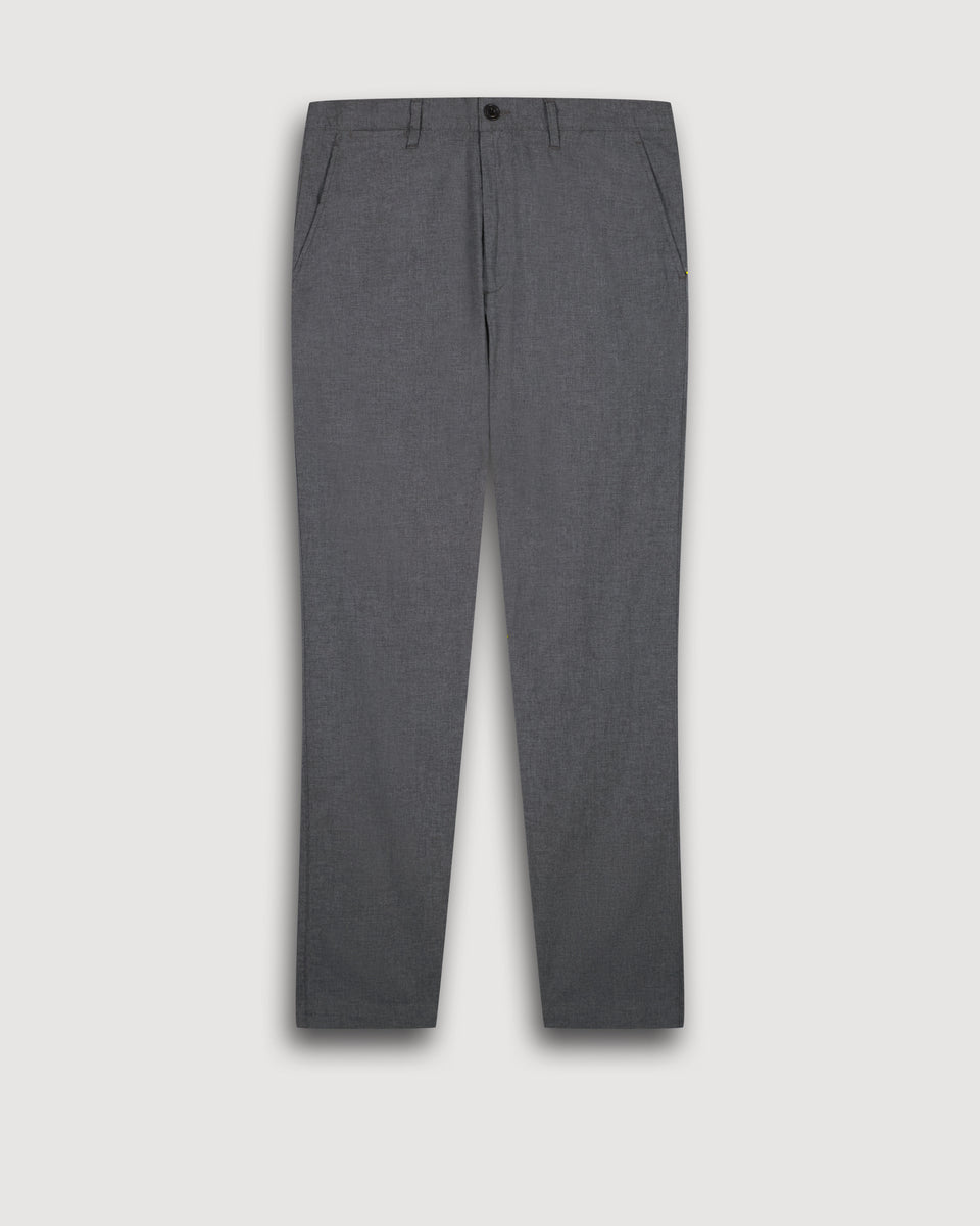 Tyron Men's Heather Grey Fresco Cotton Pants - Image 3