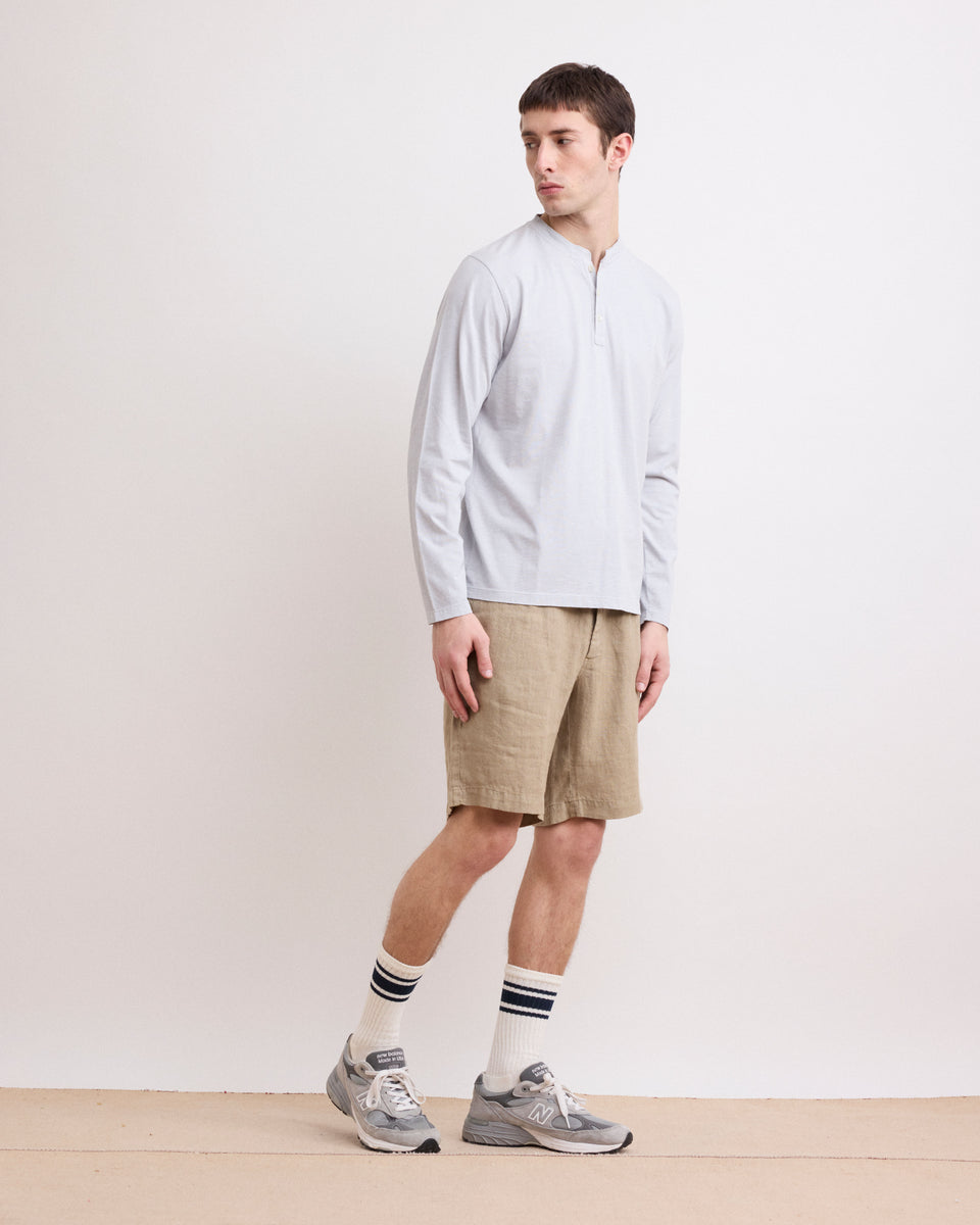 Camiseta Hombre Algodón Slub Gris Henley - Image alternative