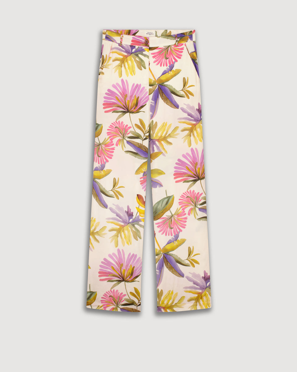 Positano Women's Multicolor Floral Printed Viscose Pants - Image 3