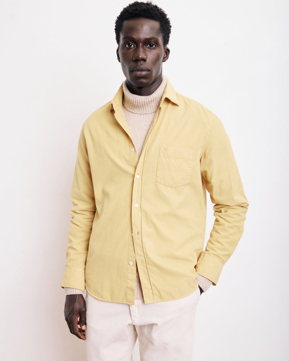 Chemise Homme en Velours Côtelé Jaune Paul - Image principale