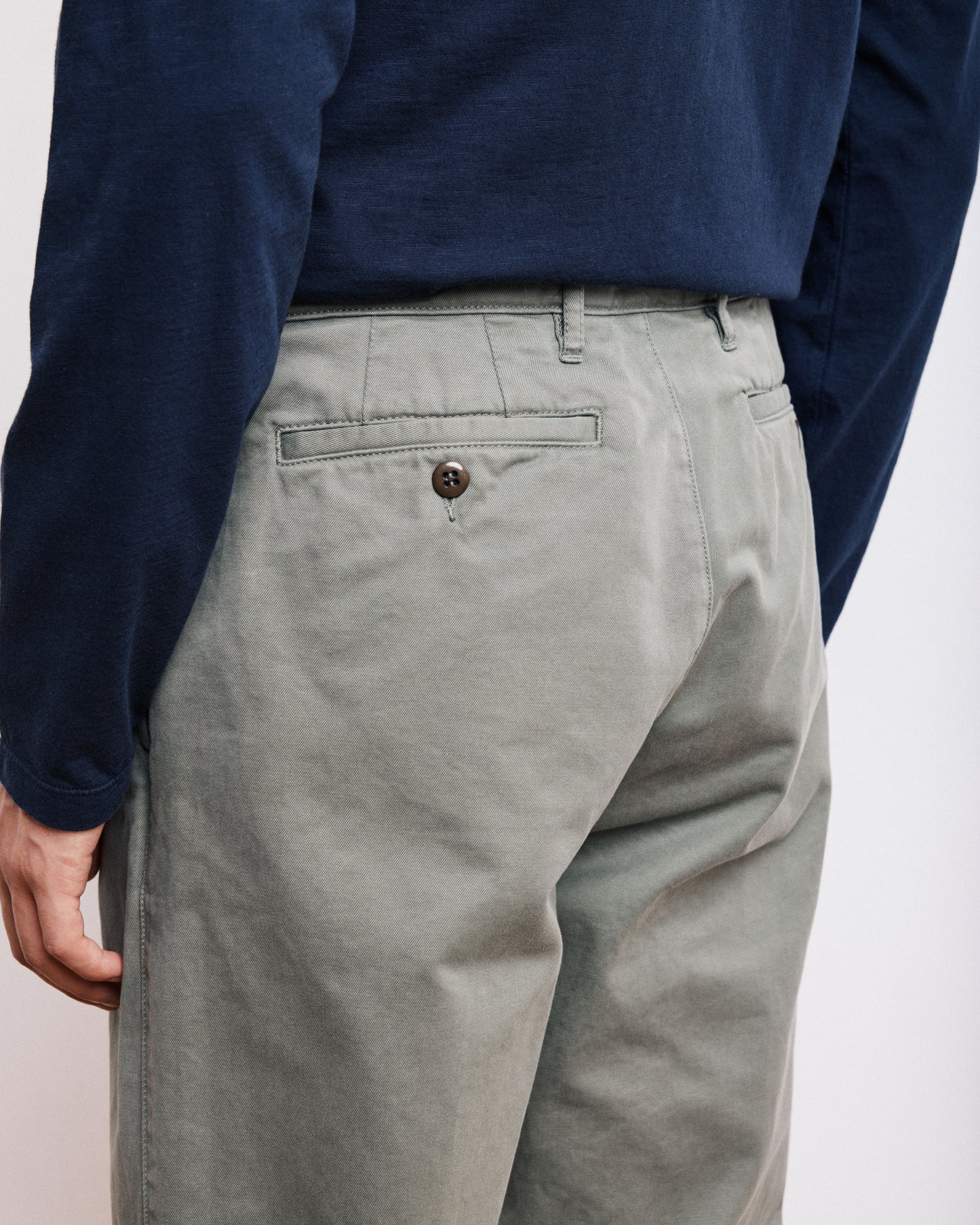 Pantaloni da uomo in Chino verde militare Tex