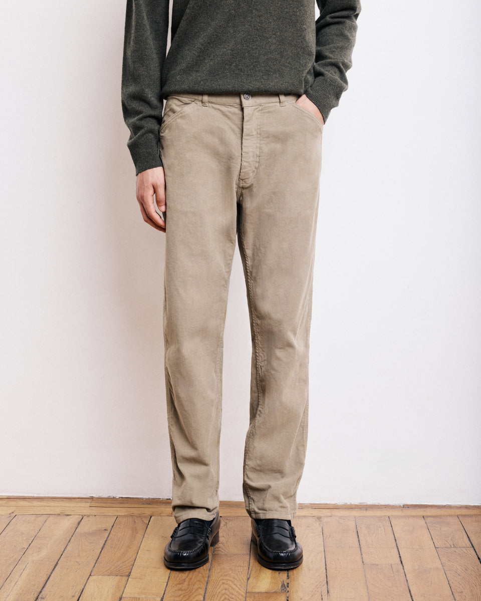 Hose for men in beige Cord Terrence - Image 3
