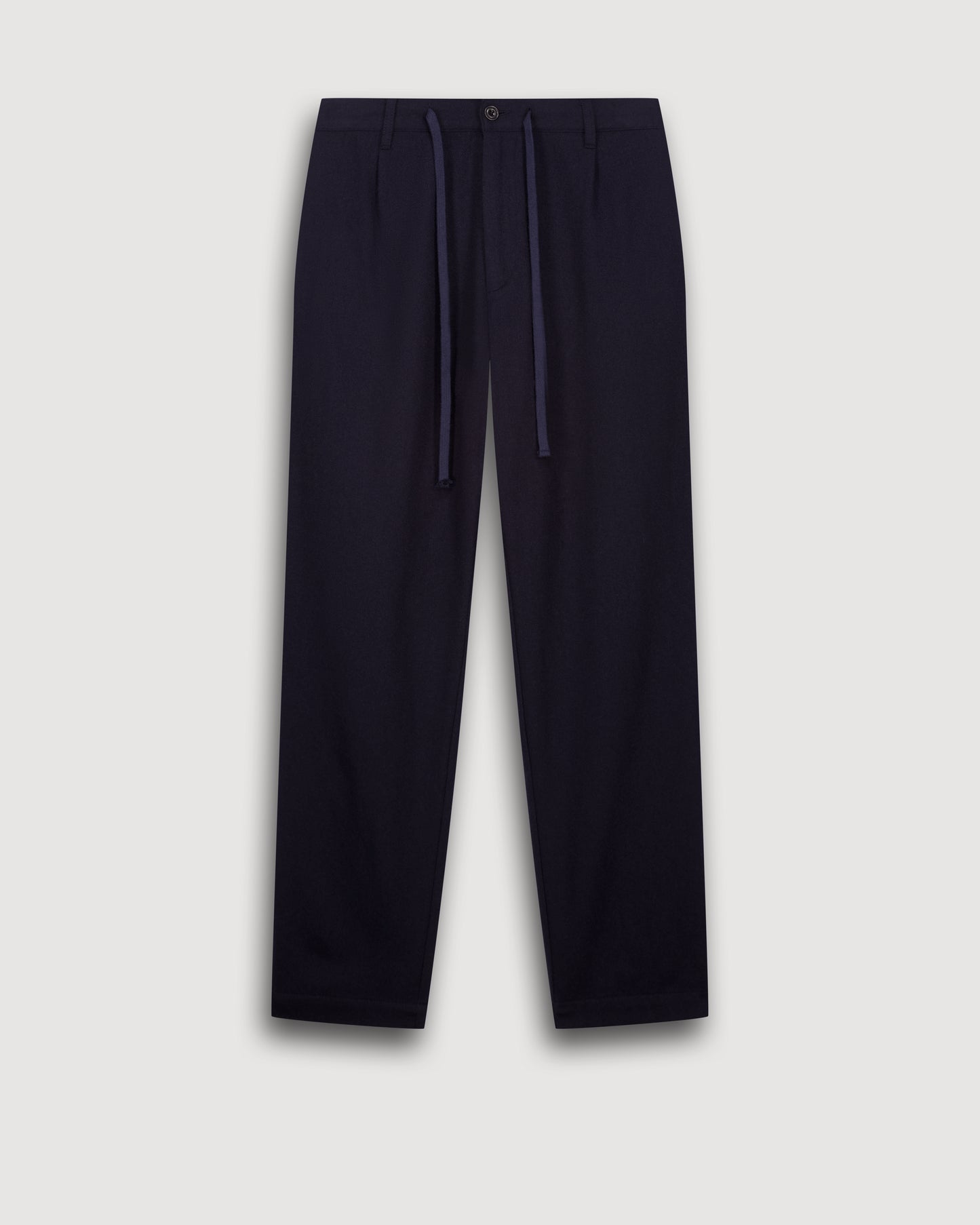 Pantalon Homme en Flanelle de Laine Bleu Marine Tanker
