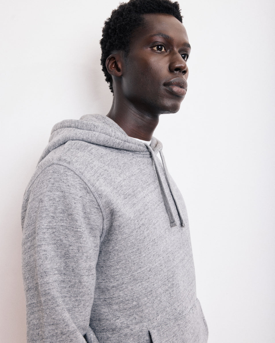 Sweatshirt à capuche Homme en molleton Gris Chiné - Image 3