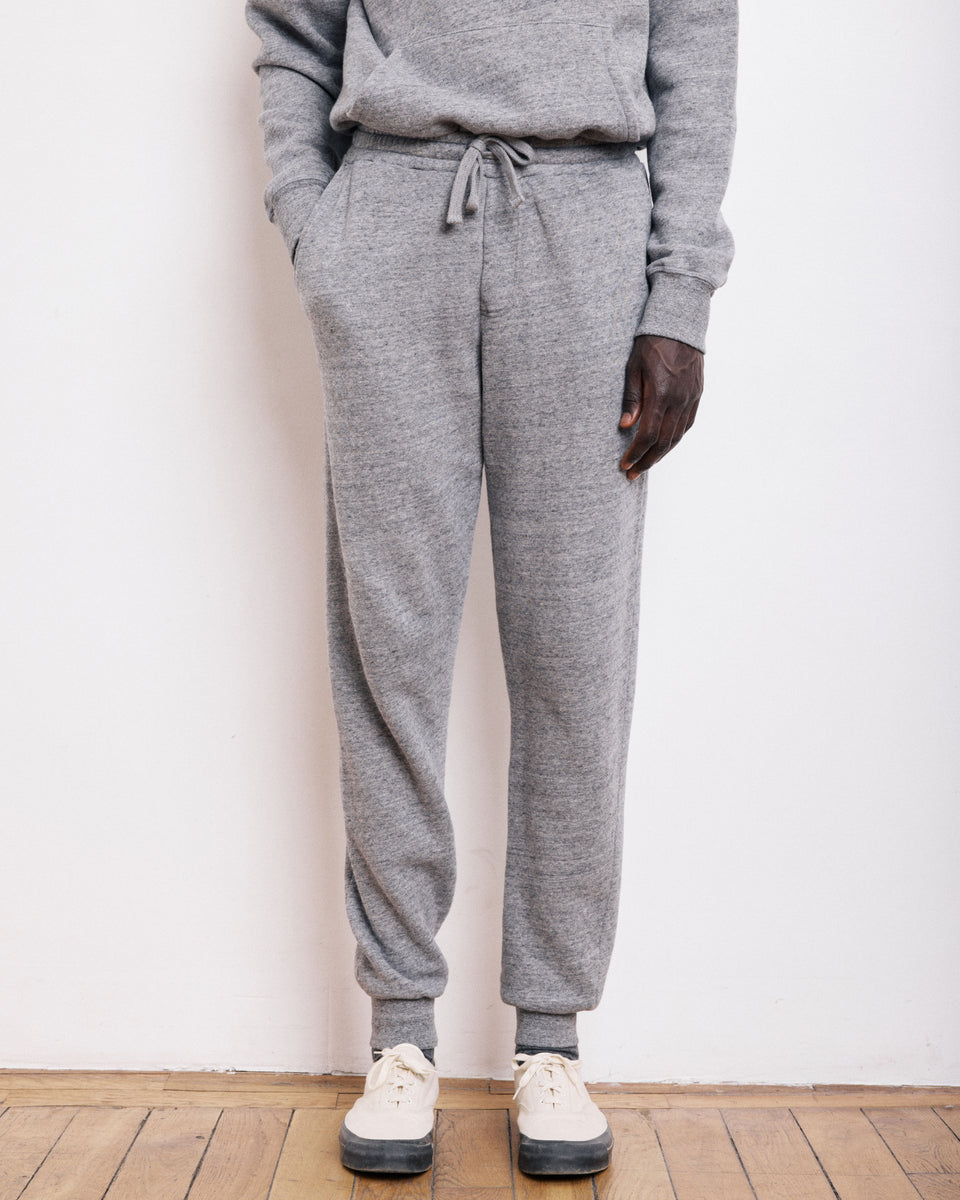 Pantalon Homme en Molleton Gris Chiné Jog - Image alternative