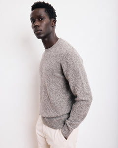 Pull Col Rond Homme en Laine Lambswool Gris
