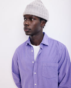 Bonnet Homme en Laine & Cachemire Gris Chiné