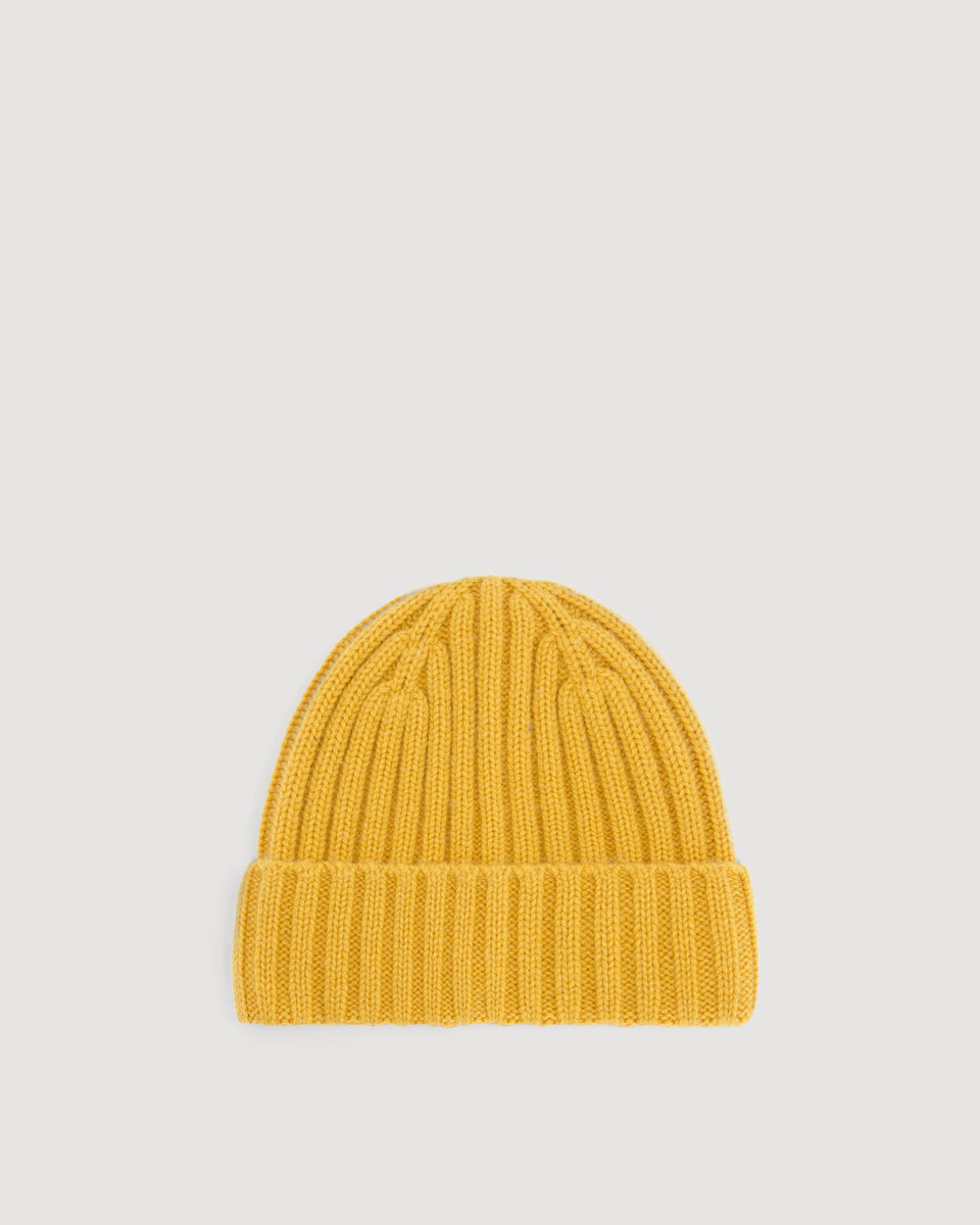Bonnet Homme en Laine & Cachemire Moutarde - Image 3