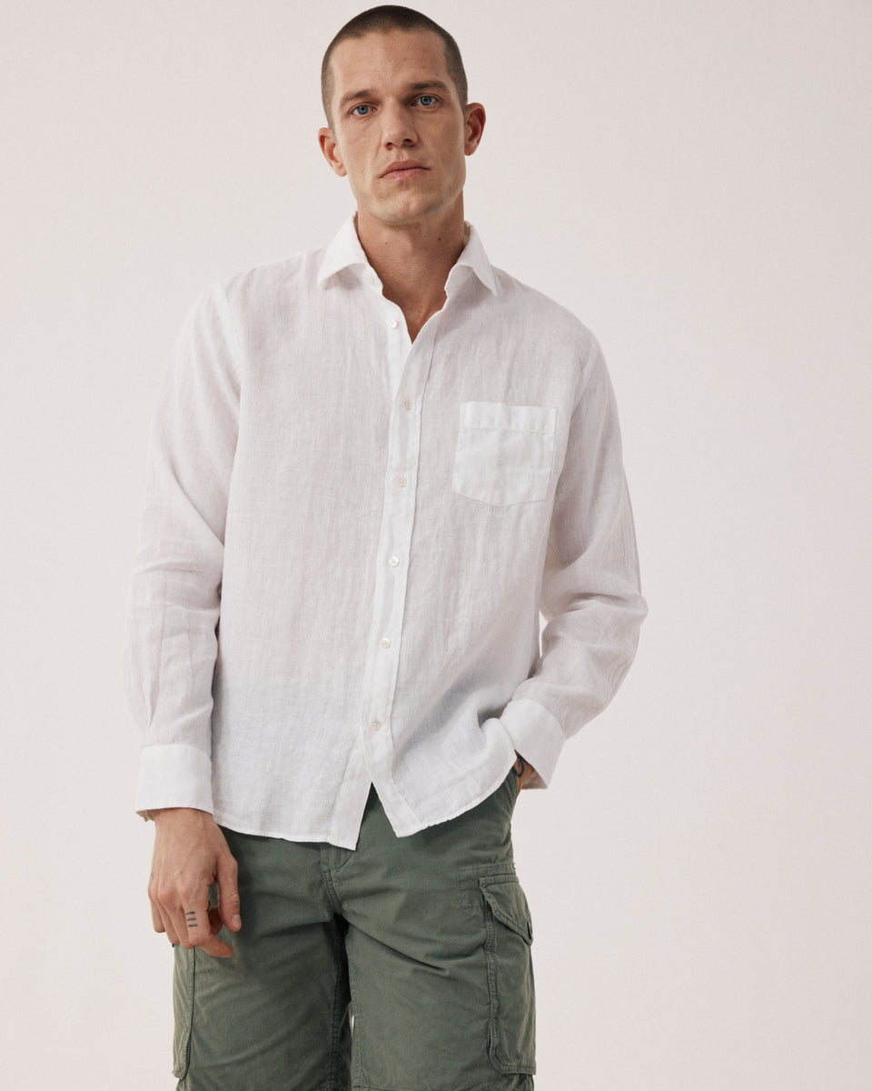 Chemise Homme en Lin Blanc Paul - Image principale