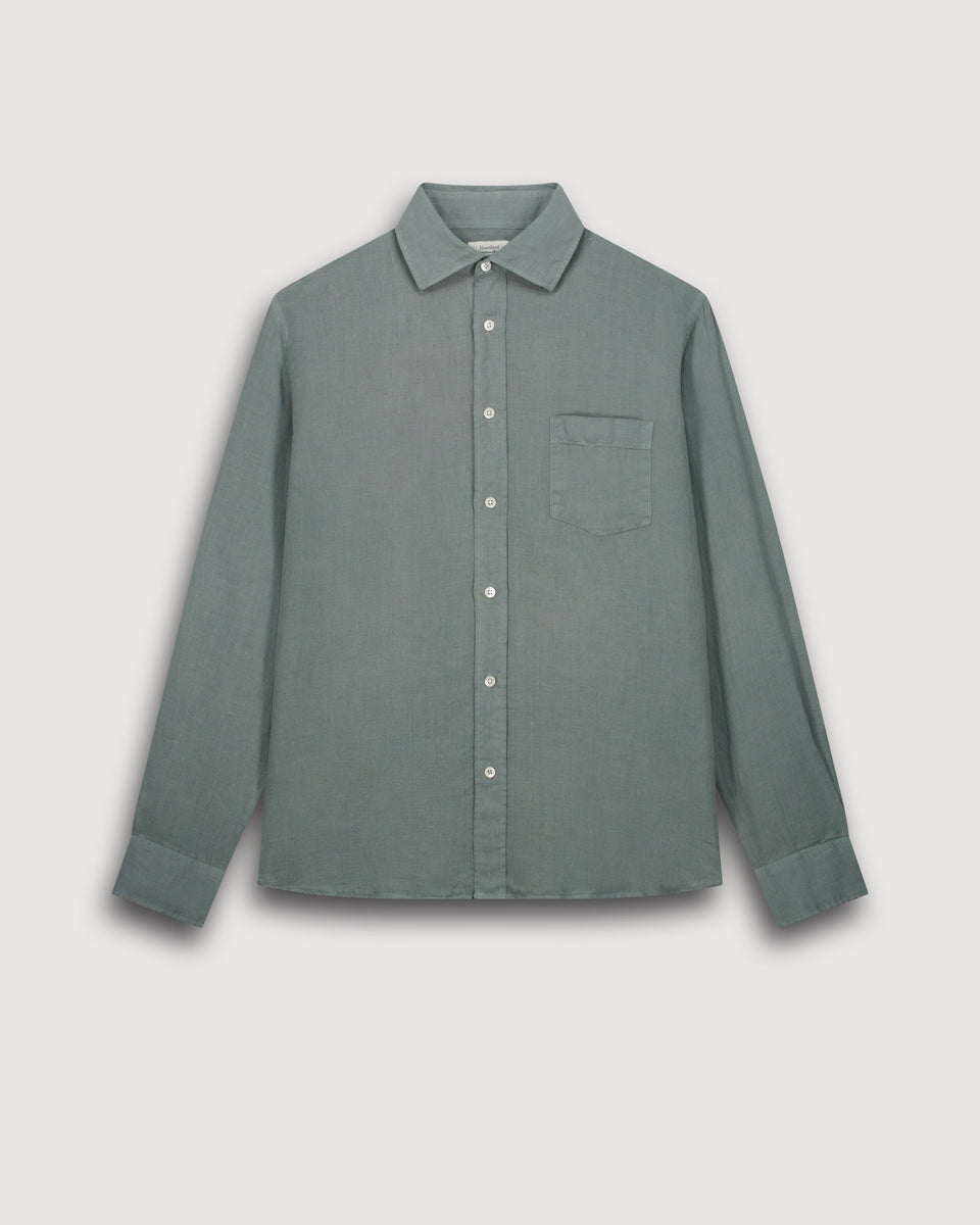 Chemise Homme en Lin Vert Cactus Paul - Image 3