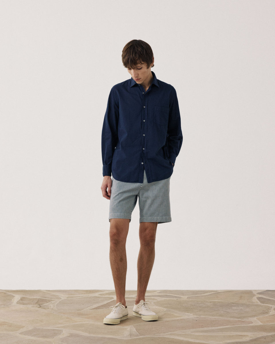 Chemise Homme en Voile de Coton Bleu Marine Paul - Image alternative