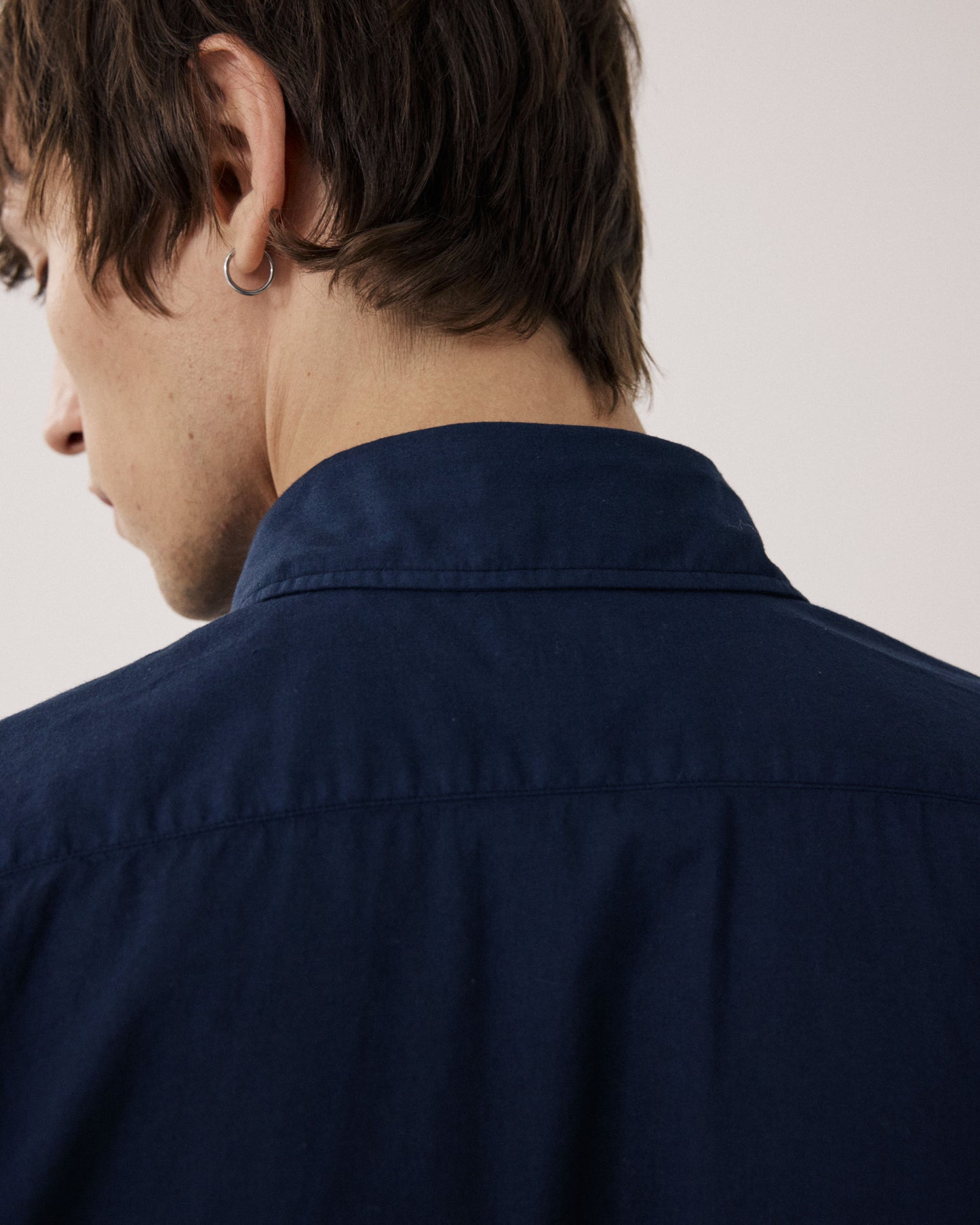 Chemise Homme en Voile de Coton Bleu Marine Paul