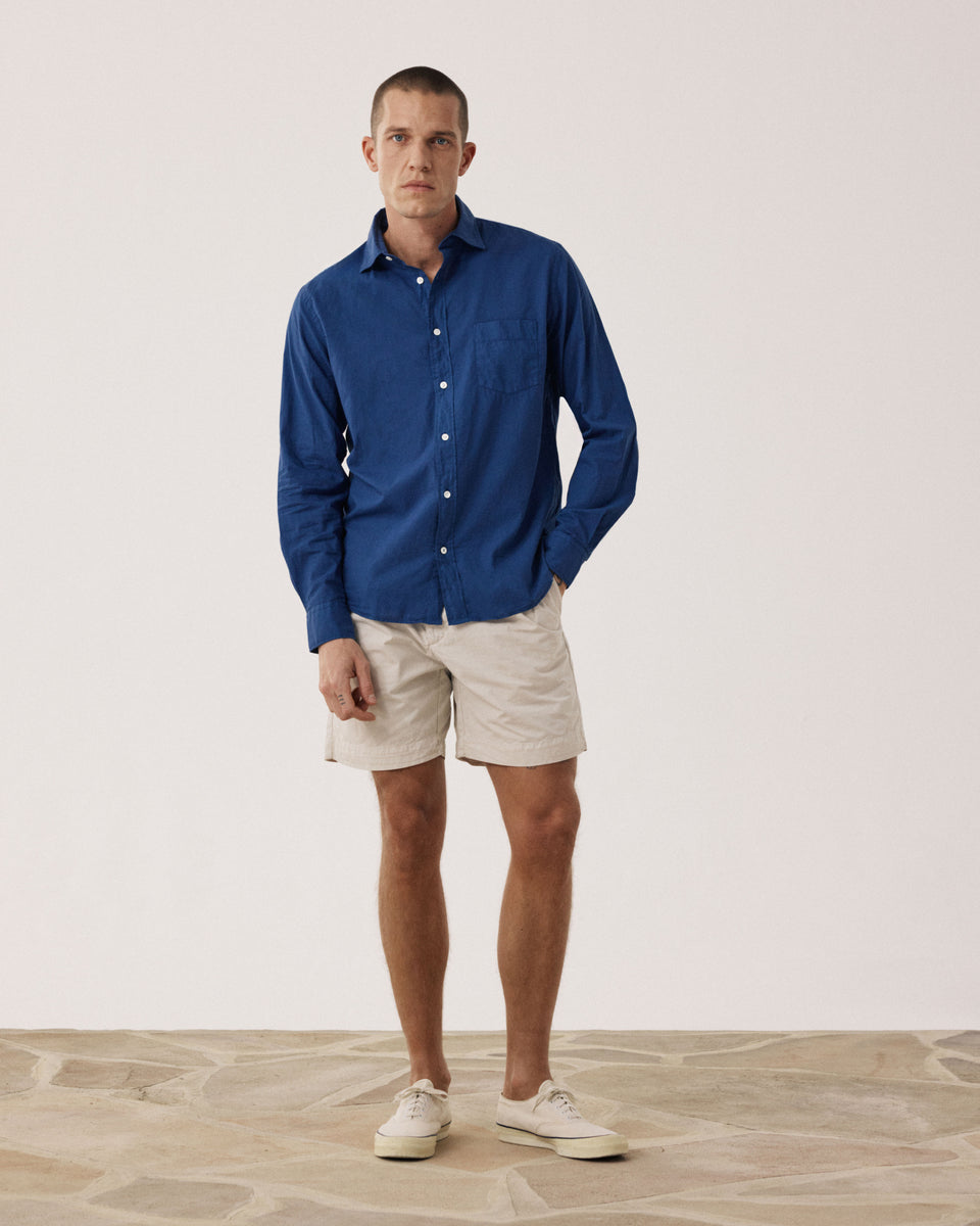 Chemise Homme en Voile de Coton Bleu Indigo Paul - Image alternative