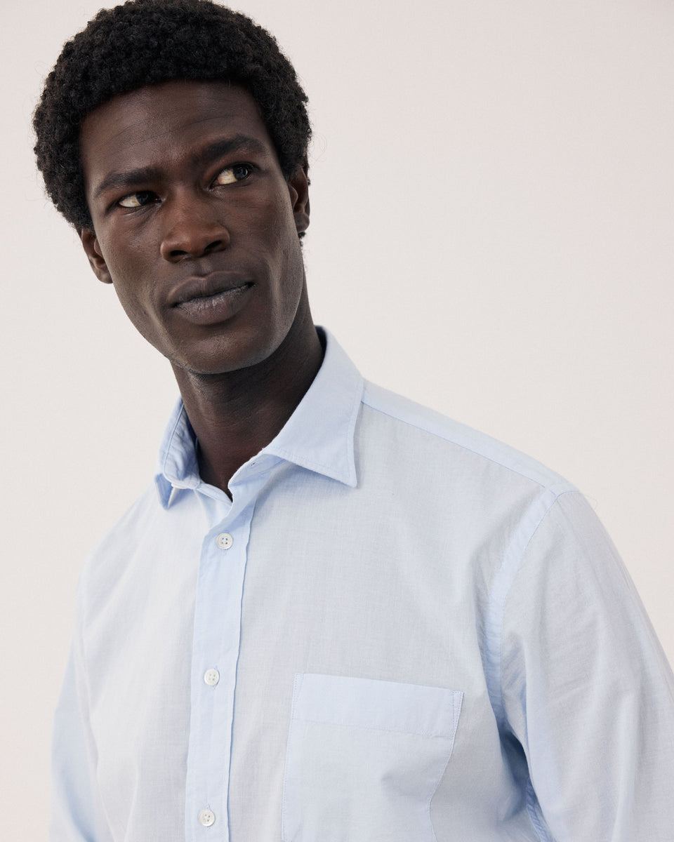 Chemise Homme en Voile de Coton Bleu Ciel Paul - Image 3