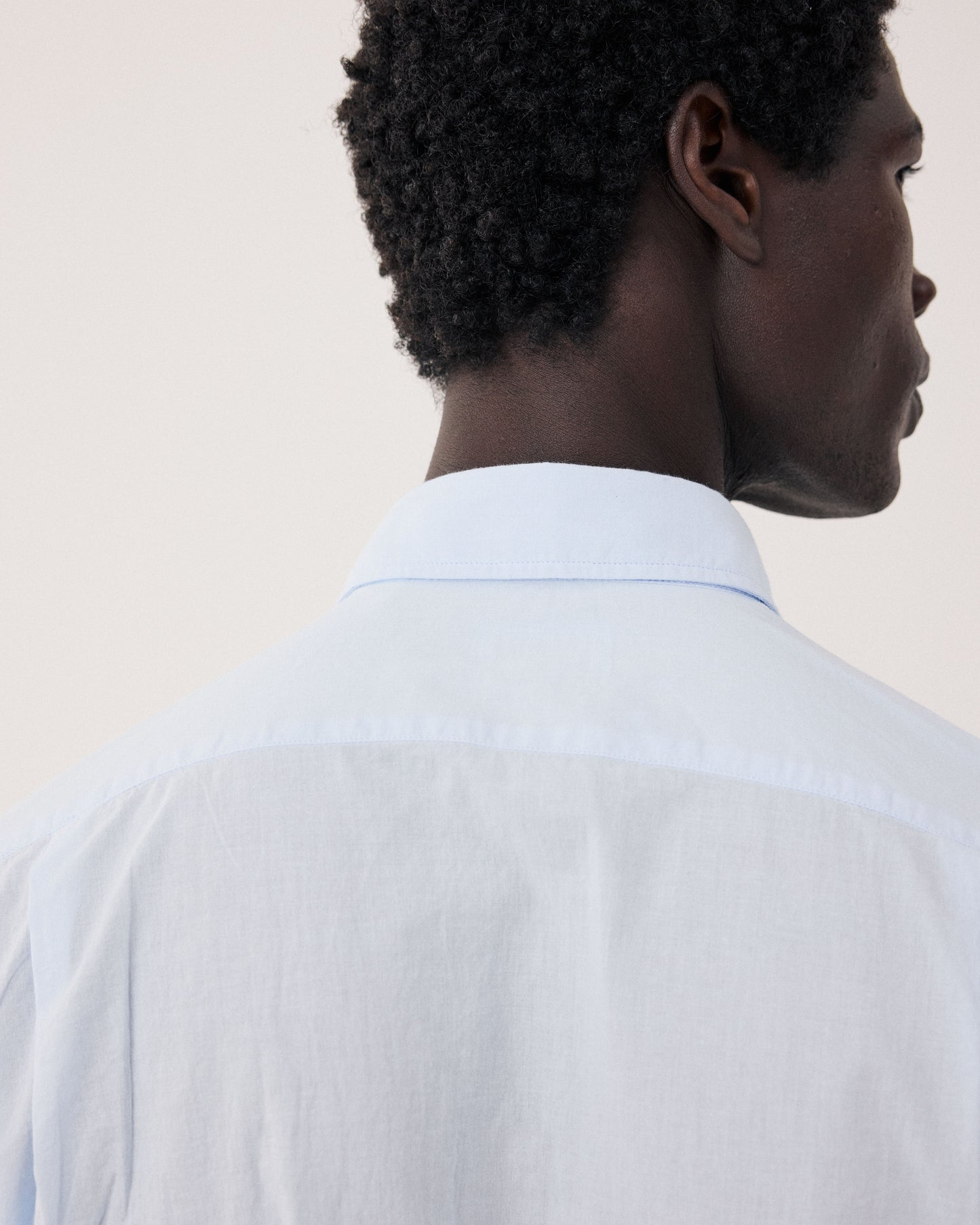 Camicia Uomo Voile Di Cotone Bleu Ciel Paul