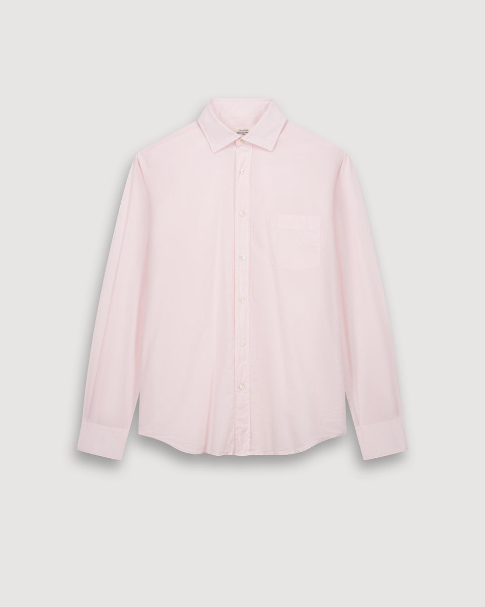 Chemise Homme en Voile de Coton Rose Pâle Paul - Image 3