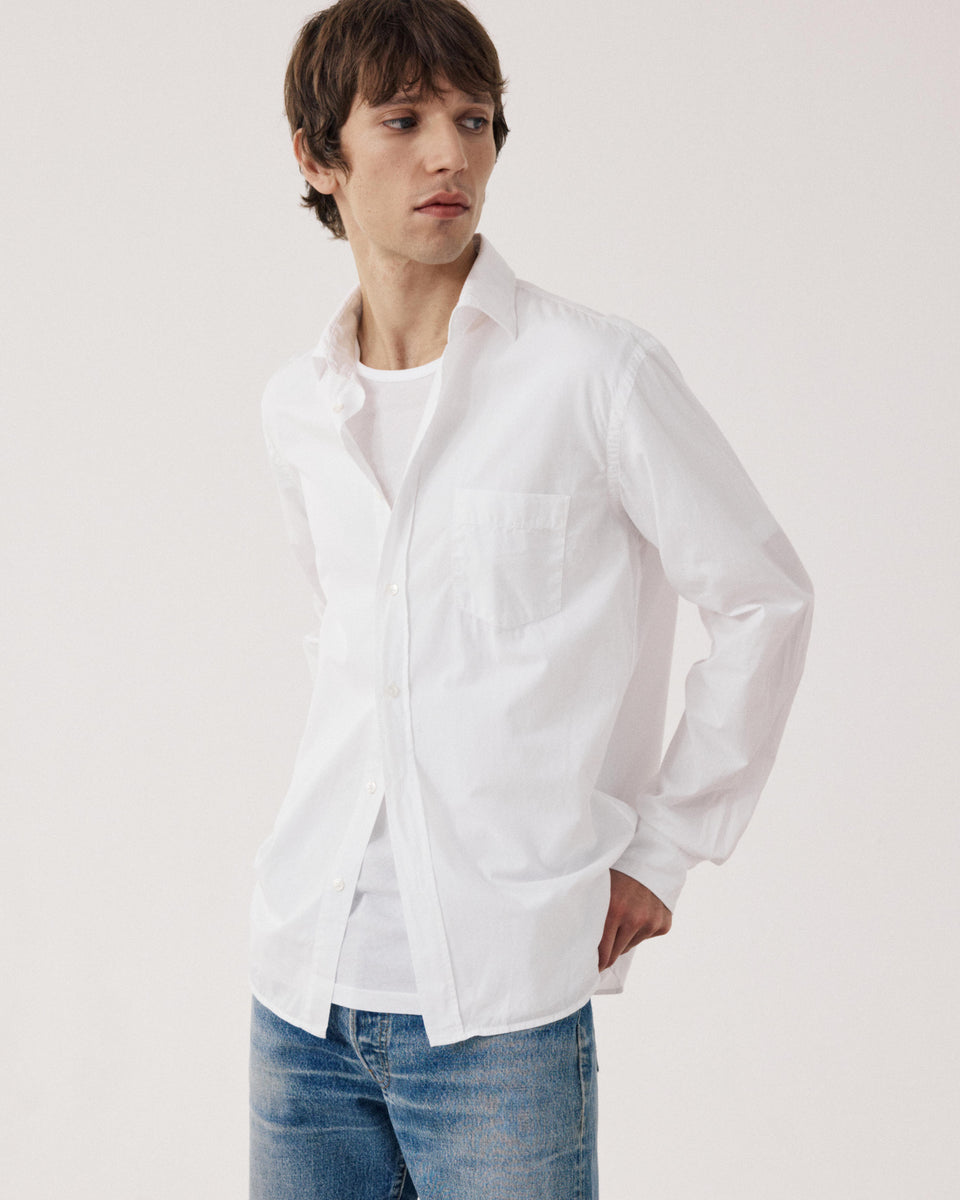 Chemise Homme en Gabardine de Coton Blanc Paul - Image principale