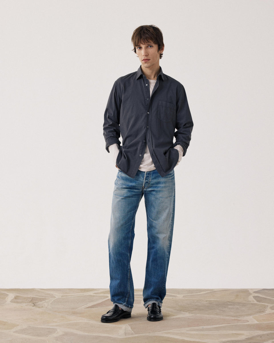 Chemise Homme en Gabardine de Coton Carbone Paul - Image alternative