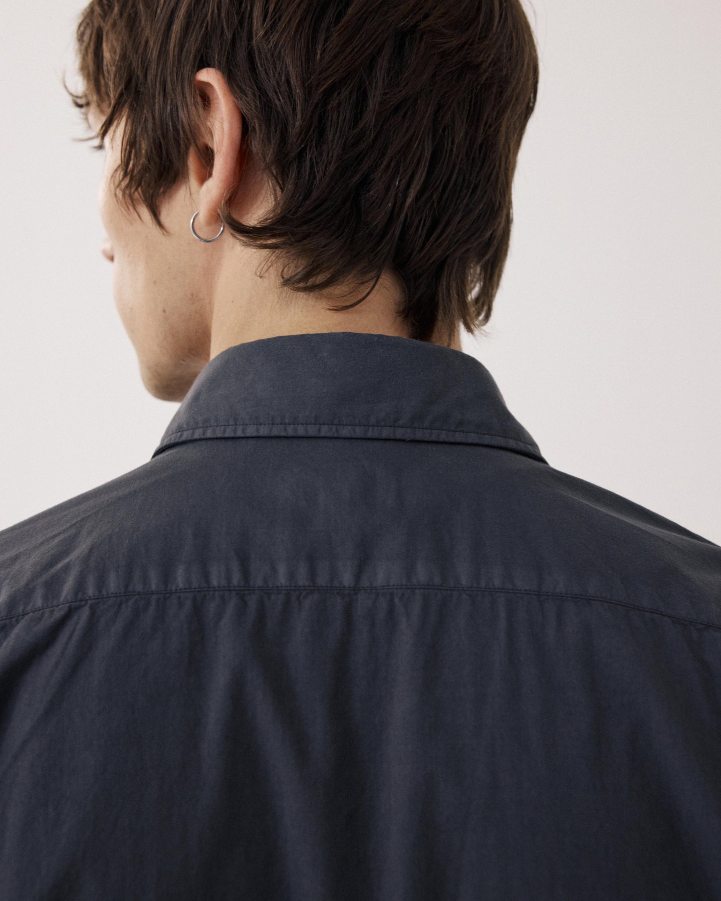 Chemise Homme en Gabardine de Coton Carbone Paul
