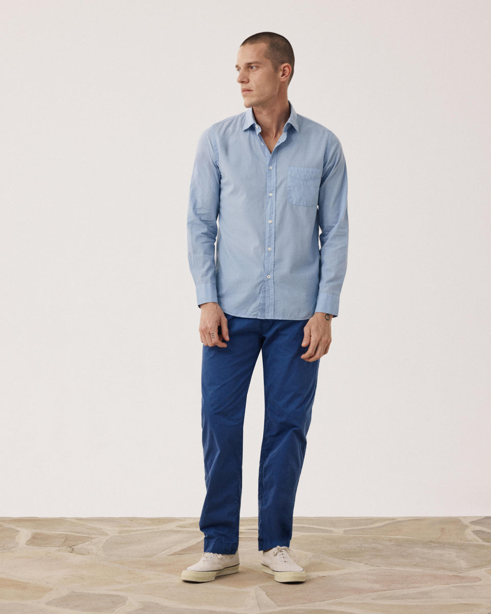 Chemise Homme en Voile de Coton Bleu Clair Storm - Image alternative