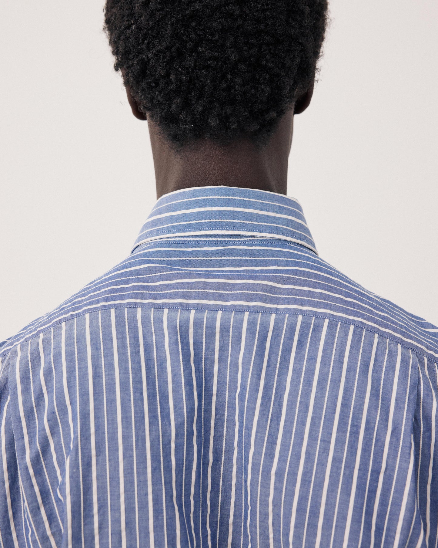 Chemise Homme en Dobby Bleu & Ecru Paul