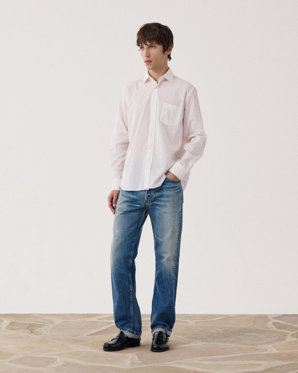 Chemise Homme en Fil-à-fil Rose Paul - Image alternative