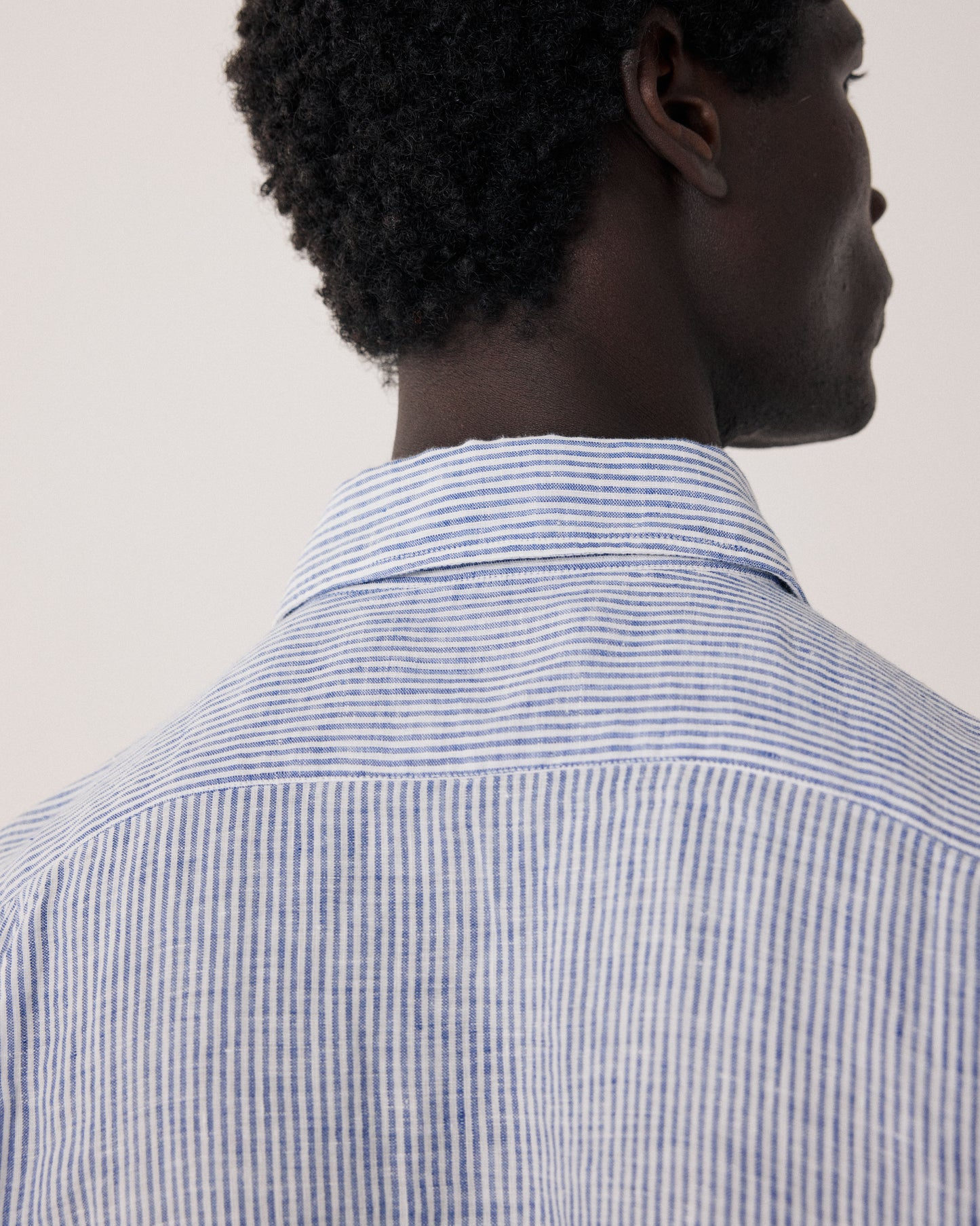 Chemise Homme en Lin à rayures bleues et blanches Paul