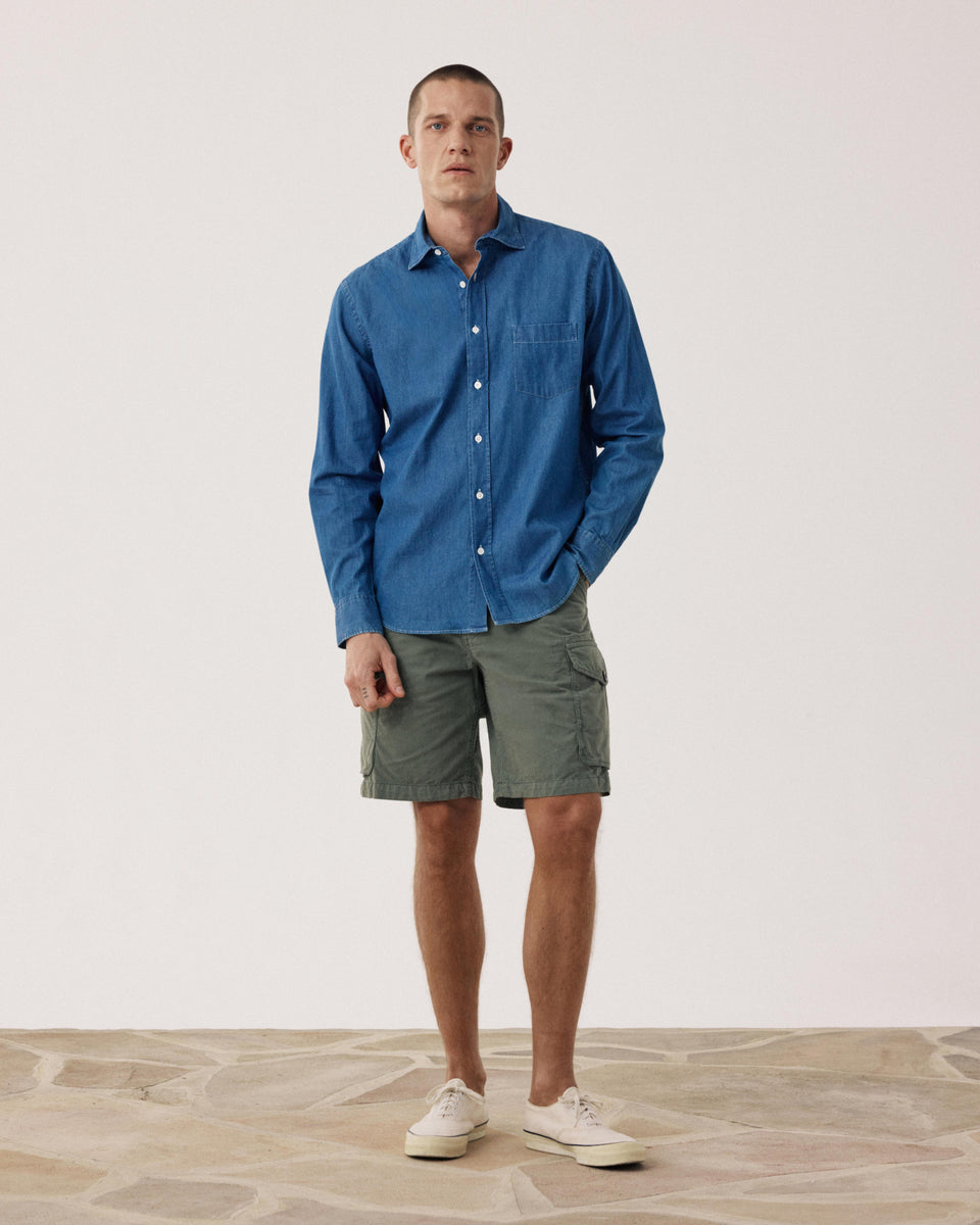 Chemise Homme en Denim Léger Bleu Indigo Paul - Image alternative