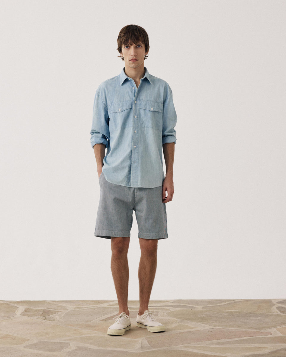 Chemise Homme en Chambray Léger Bleu Indigo Faith - Image alternative