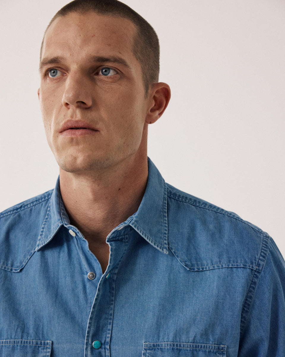 Chemise Homme en Denim Léger Bleu Indigo Phoenix - Image alternative
