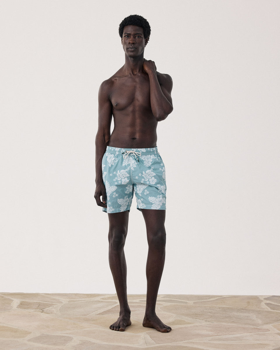 Maillot Homme Imprimé Hibiscus Vert Menthe Swim - Image principale