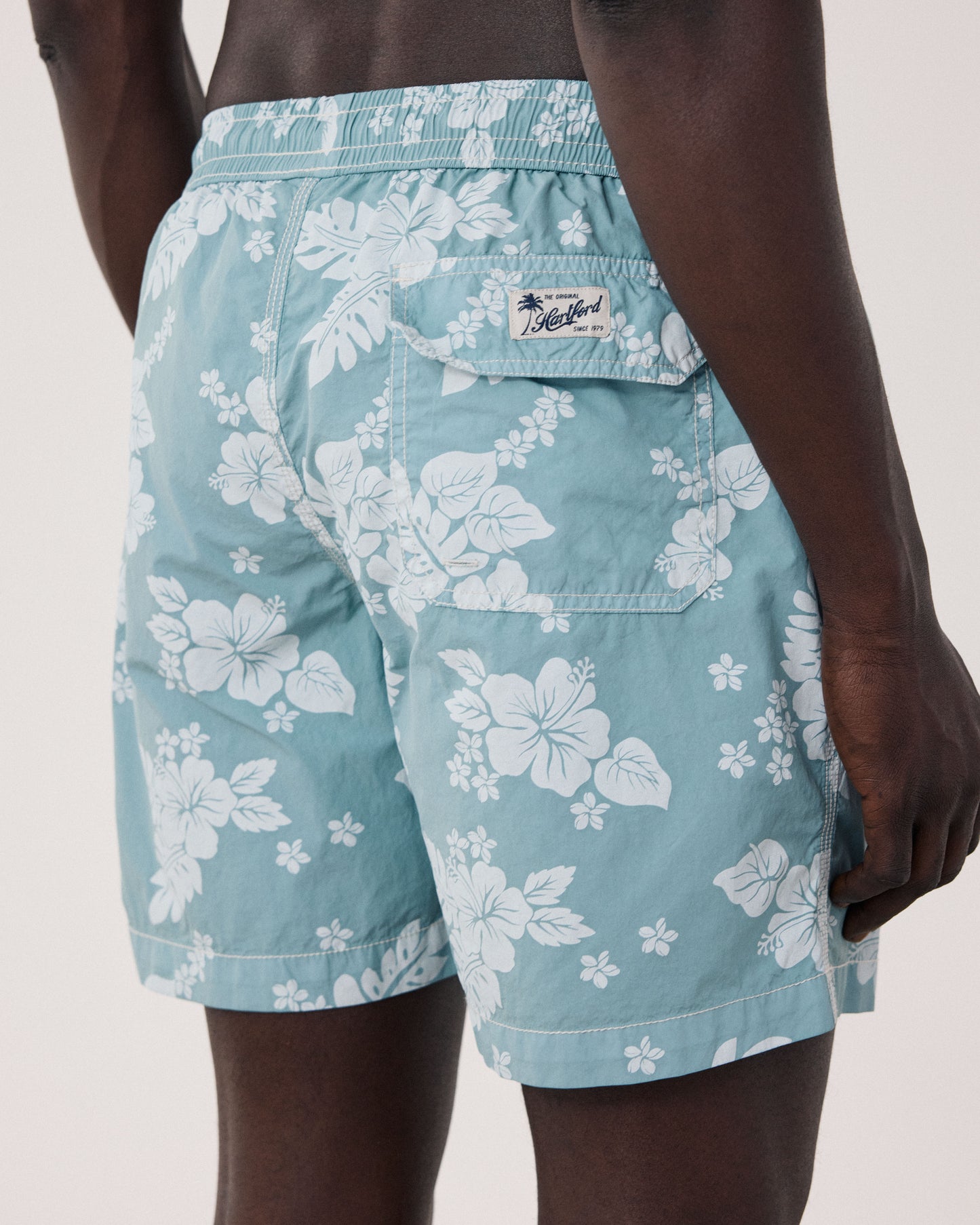 Maillot Homme Imprimé Hibiscus Vert Menthe Swim