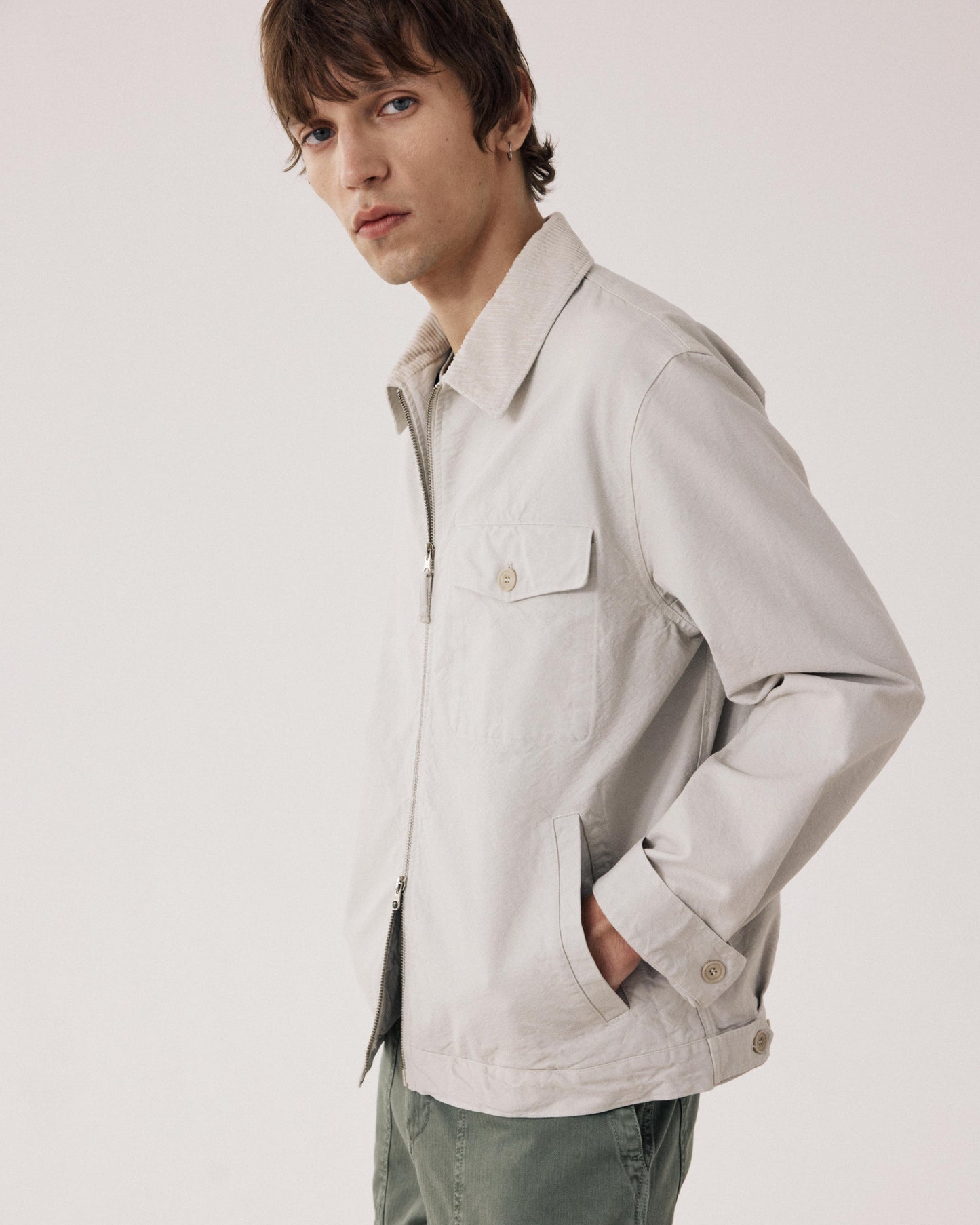 Blouson Homme en Toile de Coton Beige Danny BF45106-52