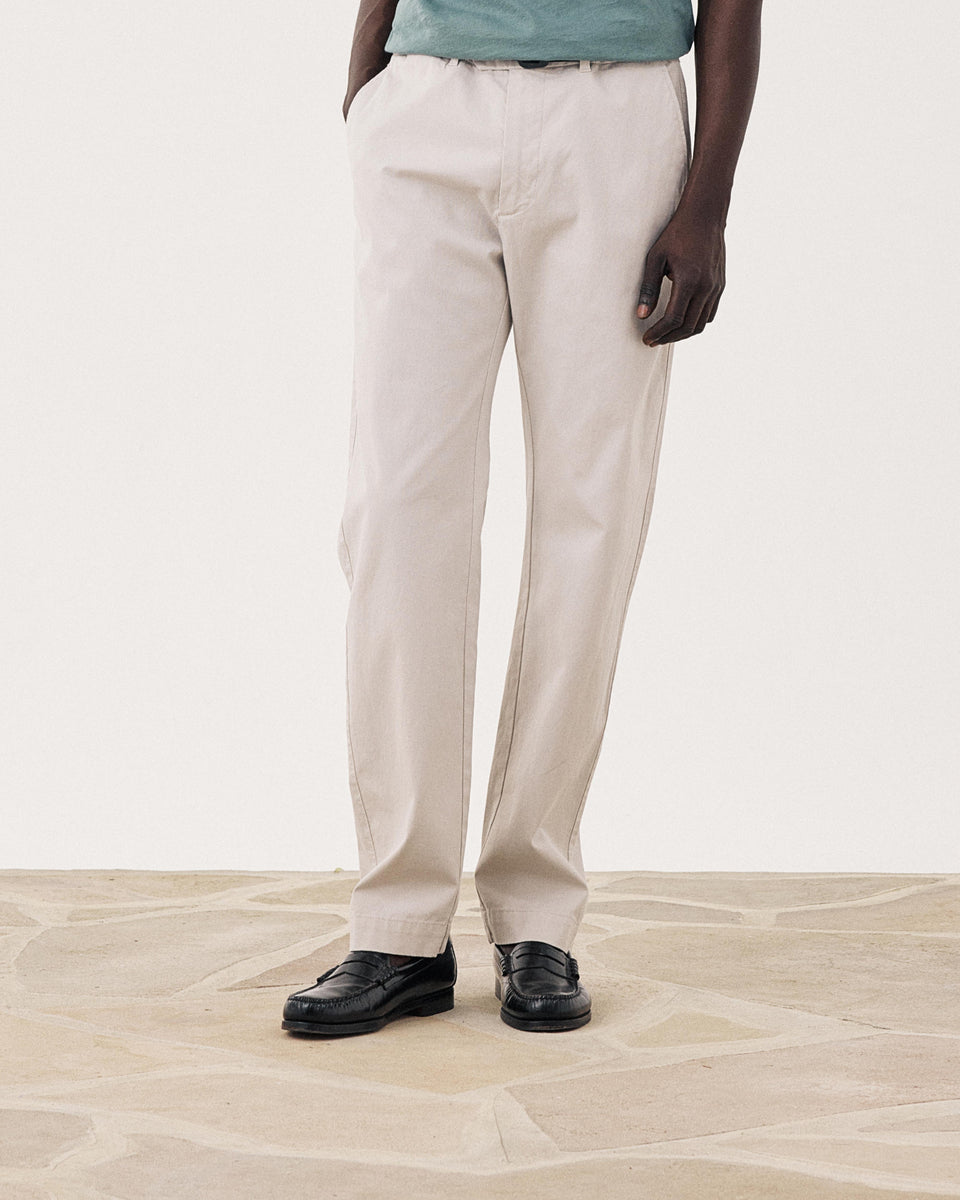 Pantalon Homme en Piqué de Coton Beige Taylor - Image alternative