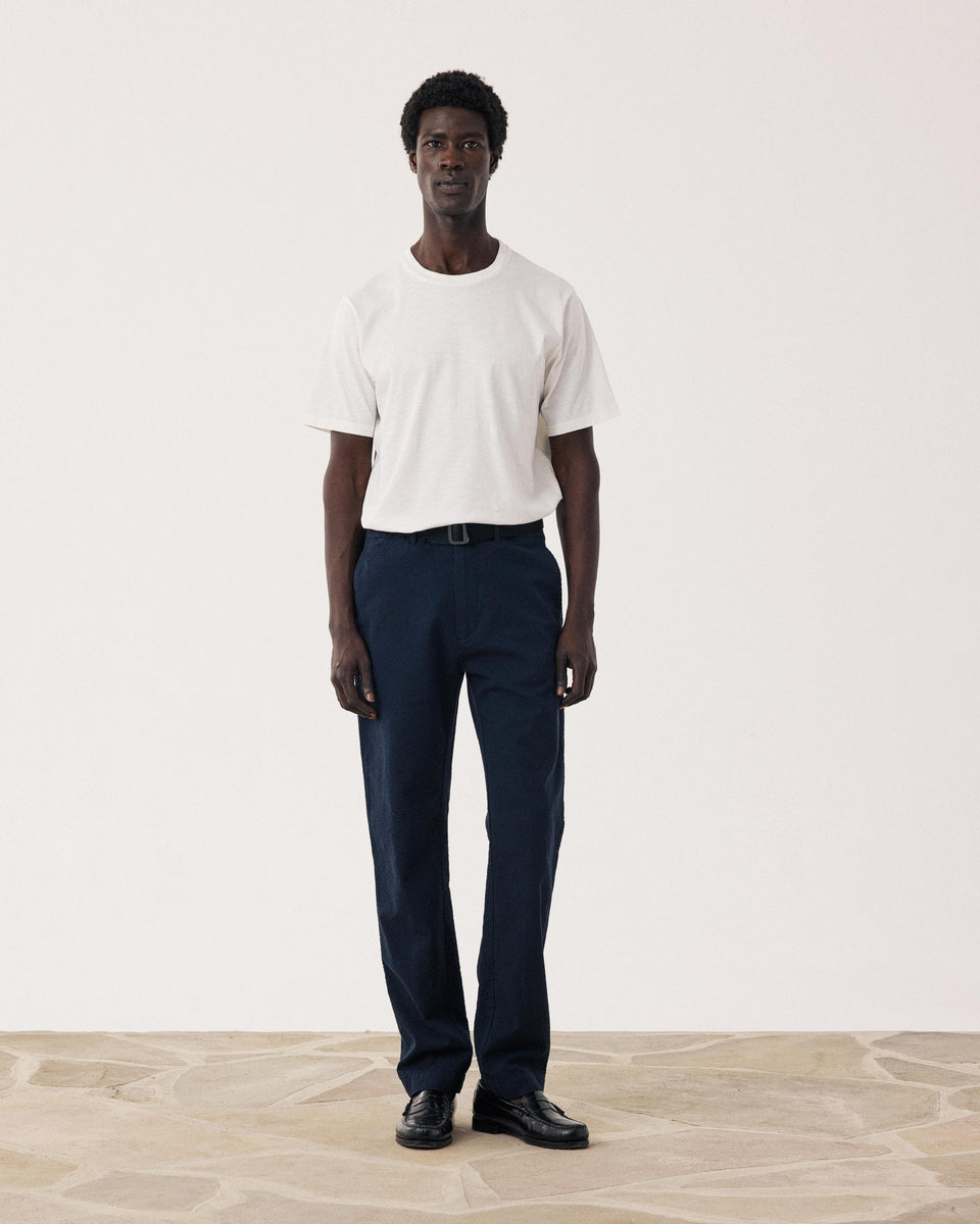 Pantalon Homme en Seersucker 'Canete' Marine Taylor - Image 3