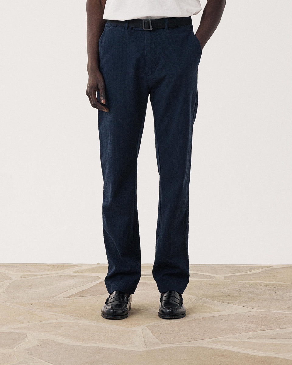Pantalon Homme en Seersucker 'Canete' Marine Taylor - Image alternative