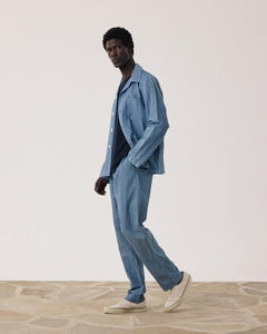 Pantalon Homme en Chambray de Lin & Coton Chambray Task BF55116-01