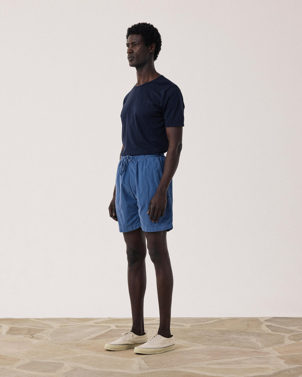 Short Homme en Velours Côtelé Bleu Denim Jog - Image alternative