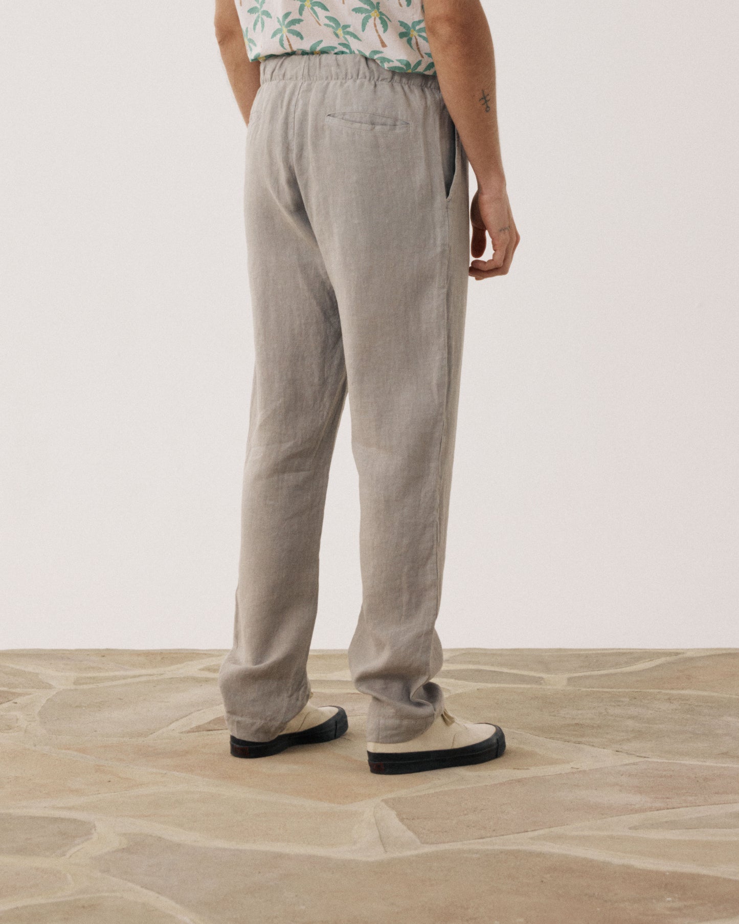 Pantalon Homme en Lin Vert Sauge Joggy
