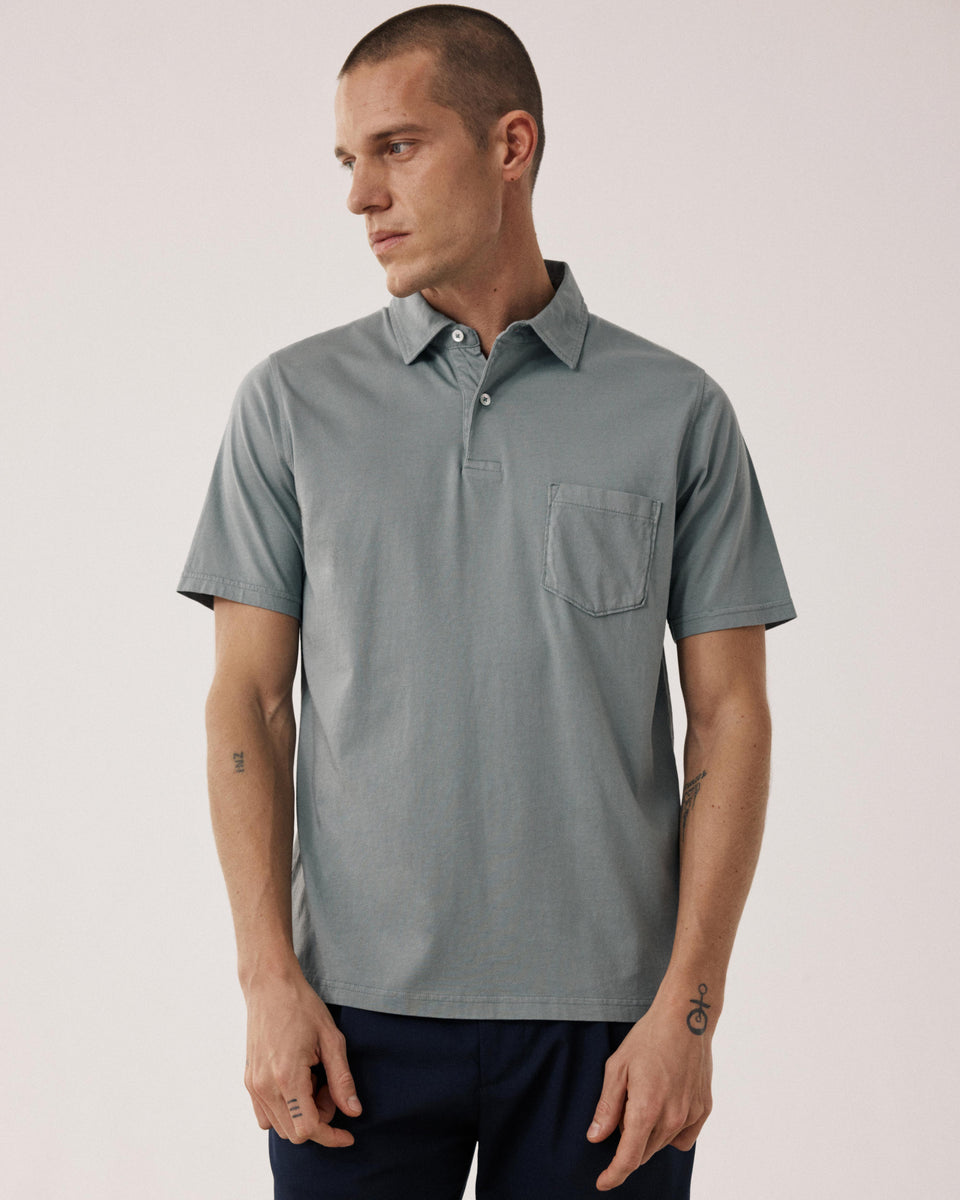 Polo Homme en Jersey de Coton Vert Militaire - Image principale