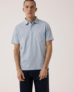 Polo para hombre de Jersey de algodón azul claro BF60300-09
