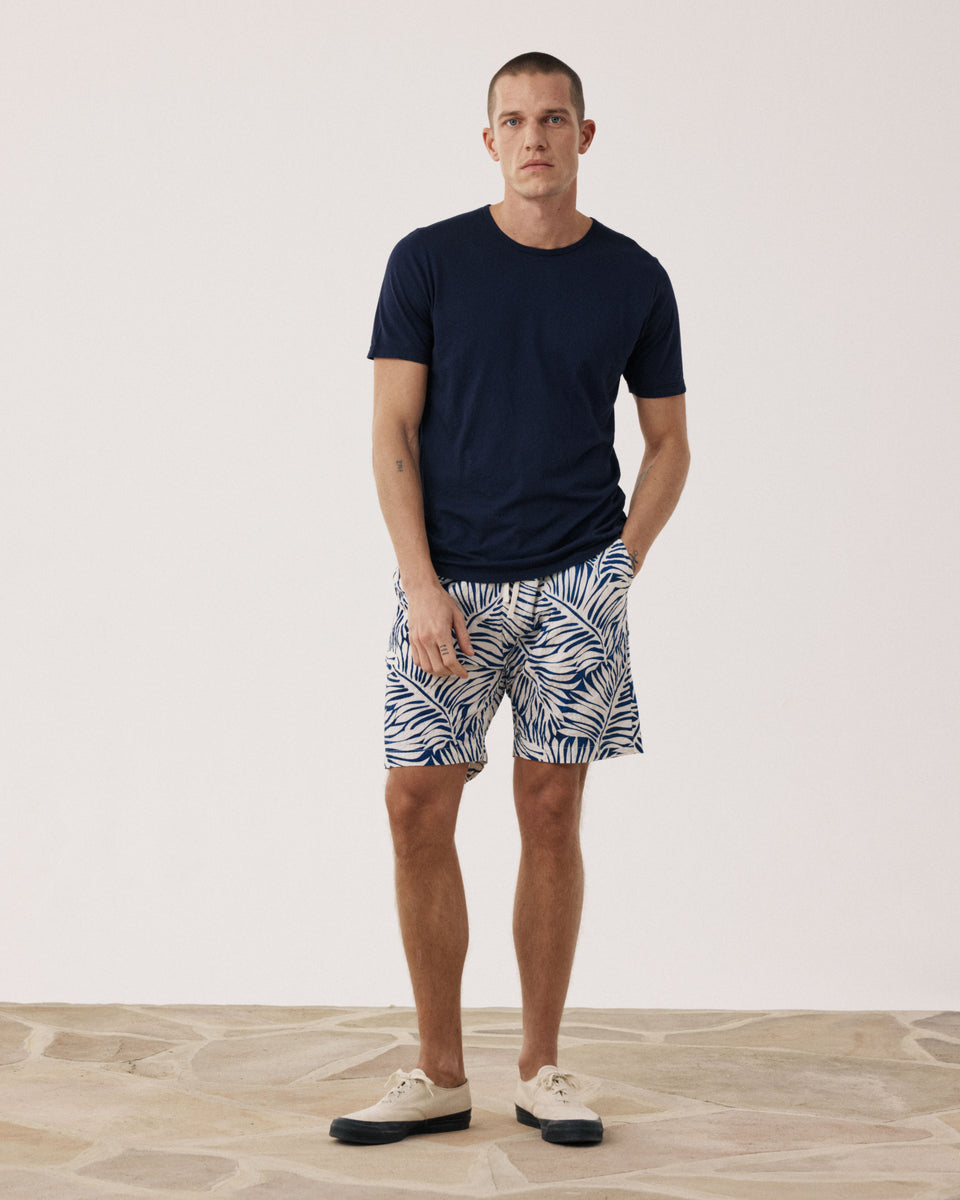 T-shirt Homme en Jersey de Coton Léger Bleu Nuit Light Crew - Image alternative