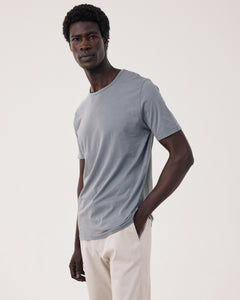 T-shirt Homme en Jersey de Coton Léger Gris Light Crew BF65301-04